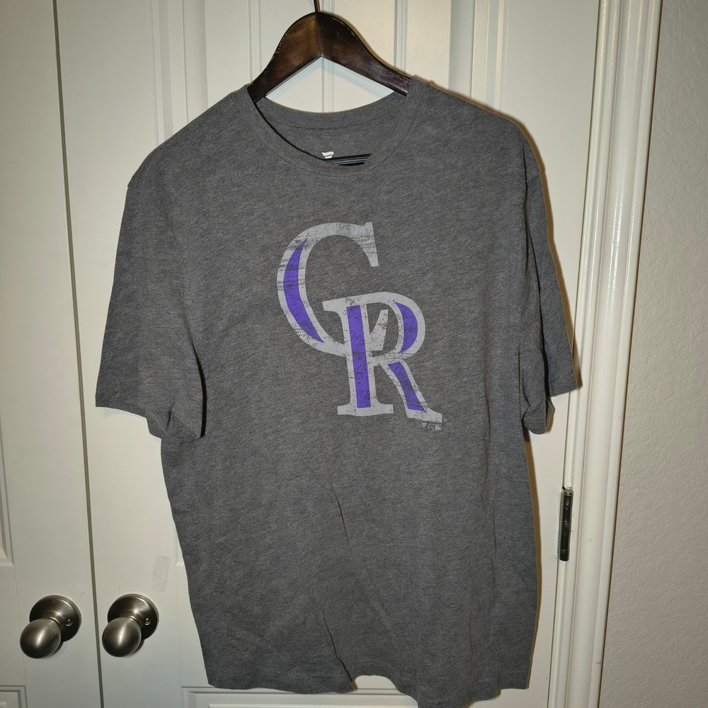 Fanatics Colorado Rockies Charlie Blackmon 19 Gray T-Shirt Mens Large MLB